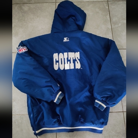 STARTER Blue NFL Jacket with Hood - Picture 2 of 6